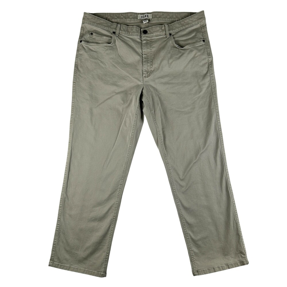 ROWM Jeans Mens 40x28 Light Beige Stretch Denim Regular Straight Zip Fly Casual